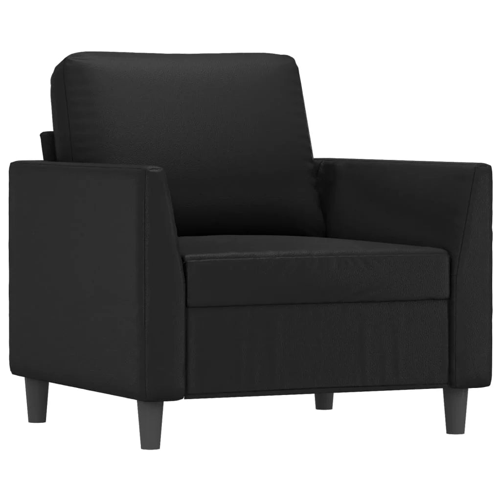 Black Faux Leather Sofa Chair V556