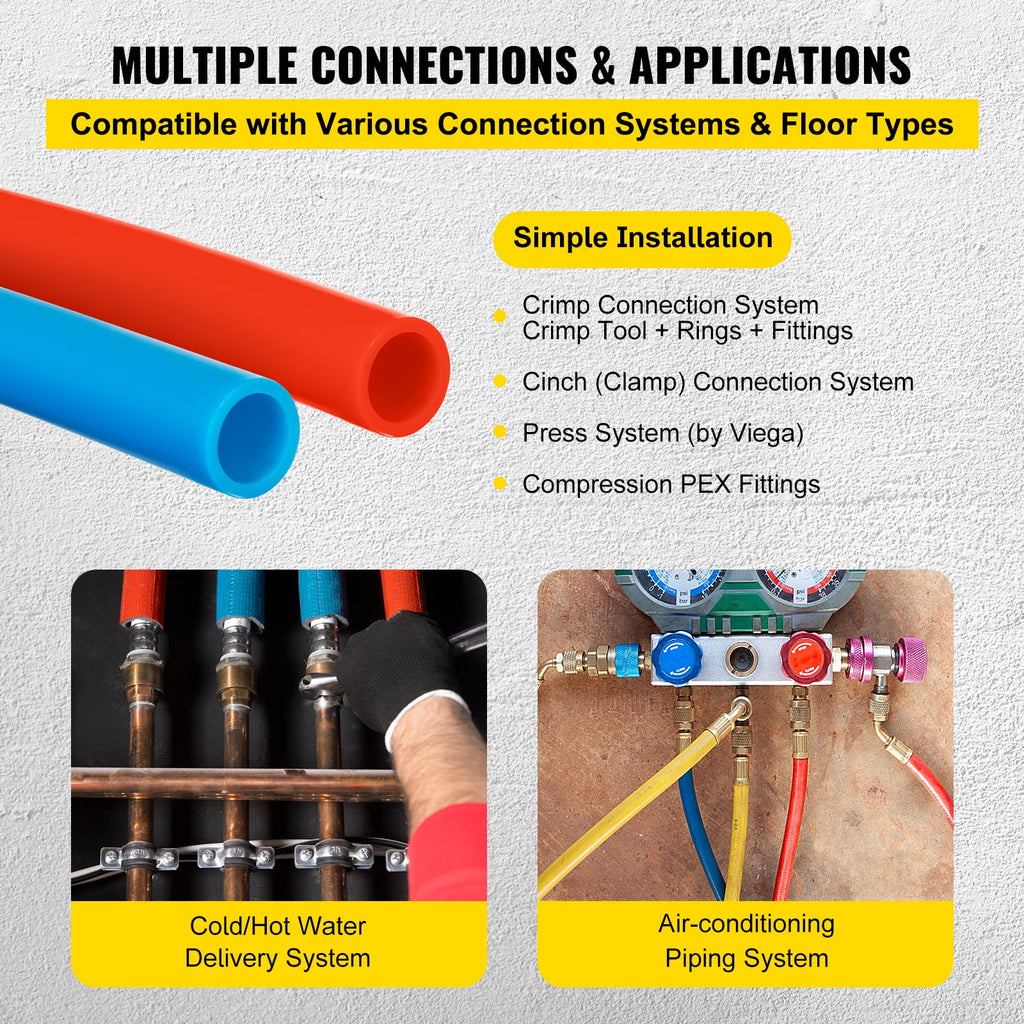 Pex Tubing 2 Rolls of 1/2 Inch X 100 Feet Flexible Water Pipe K809
