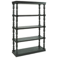 Antique Black 5 Tier Wooden Bookcase Y5366