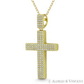 CZ Crystal Pave Christian Pendant & Chain Necklace in .925 Sterling Silver B5566