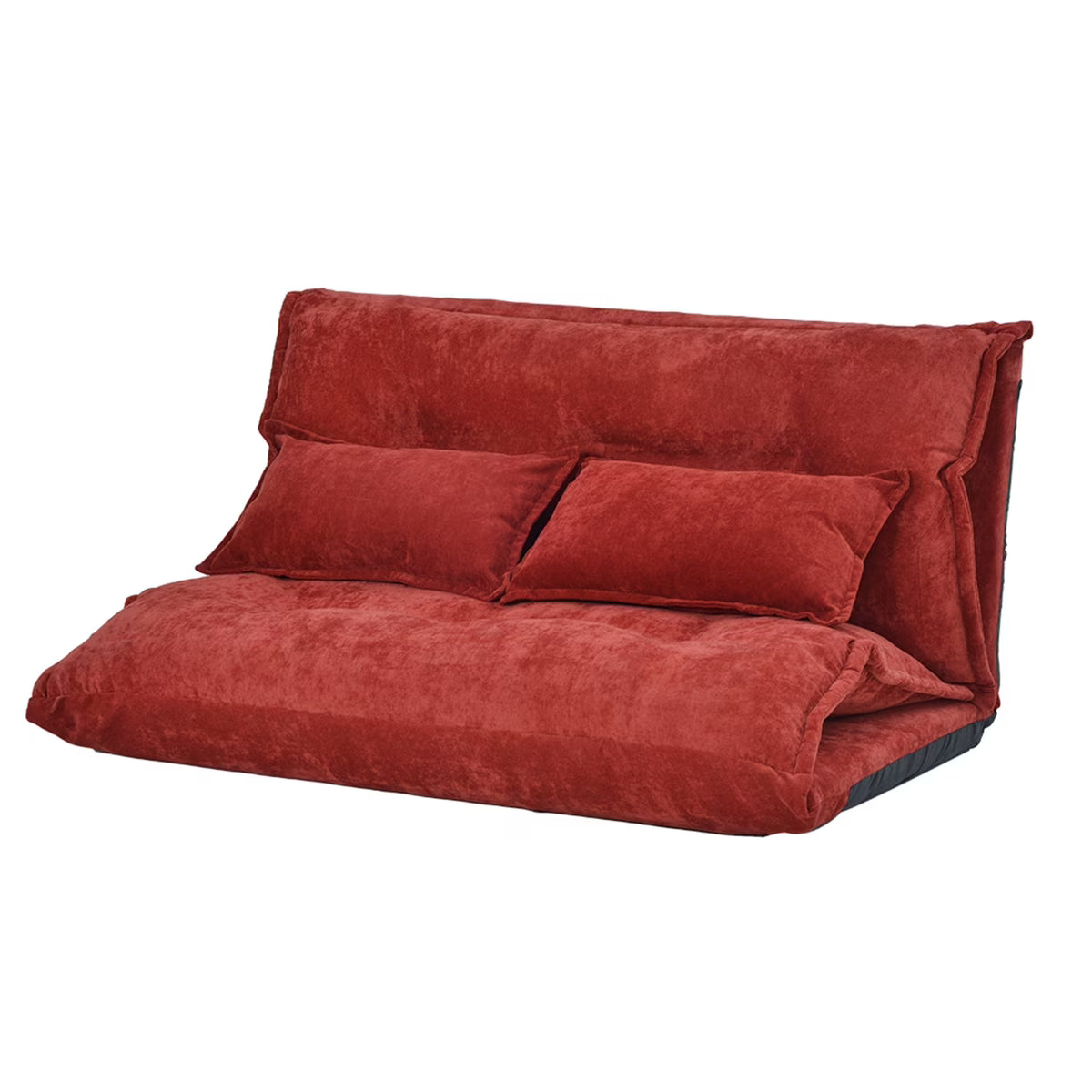 Red Sofa Bed with 5 Way Adjustable Back and Pillows Y814