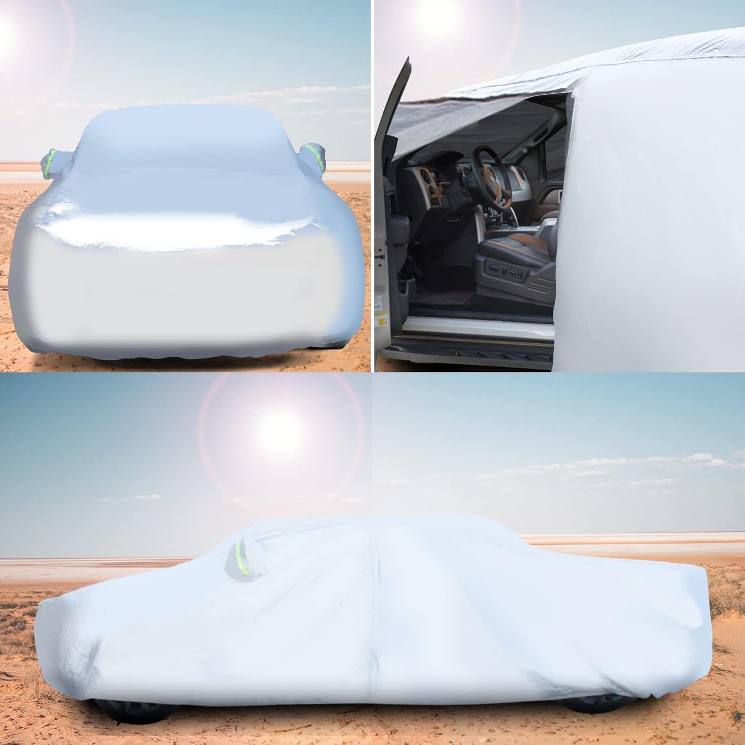 6 Layers Waterproof Full Exterior Car Cover with Zipper V4010