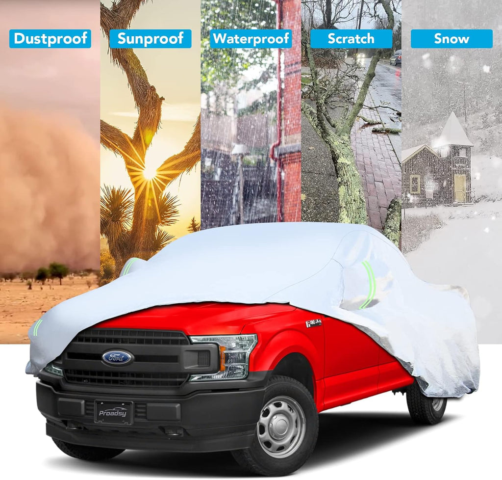 6 Layers Waterproof Full Exterior Car Cover with Zipper V4010