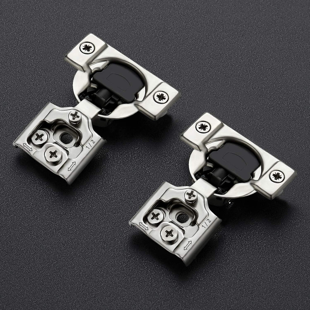 62 Pack 31 Pairs 1/2 inch Overlay Soft Close Satin Nickel Stainless Steel Concealed Hinges C519