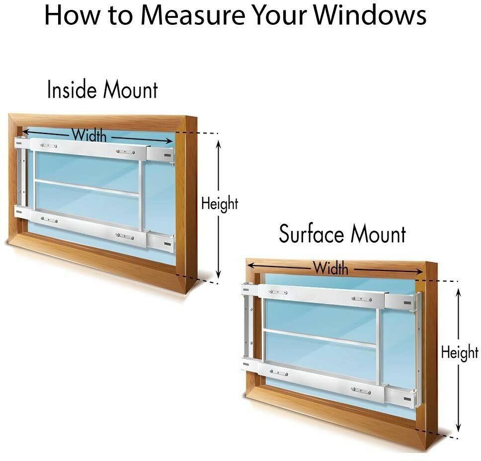White Adjustable Width 8-Bar Window Guard X857