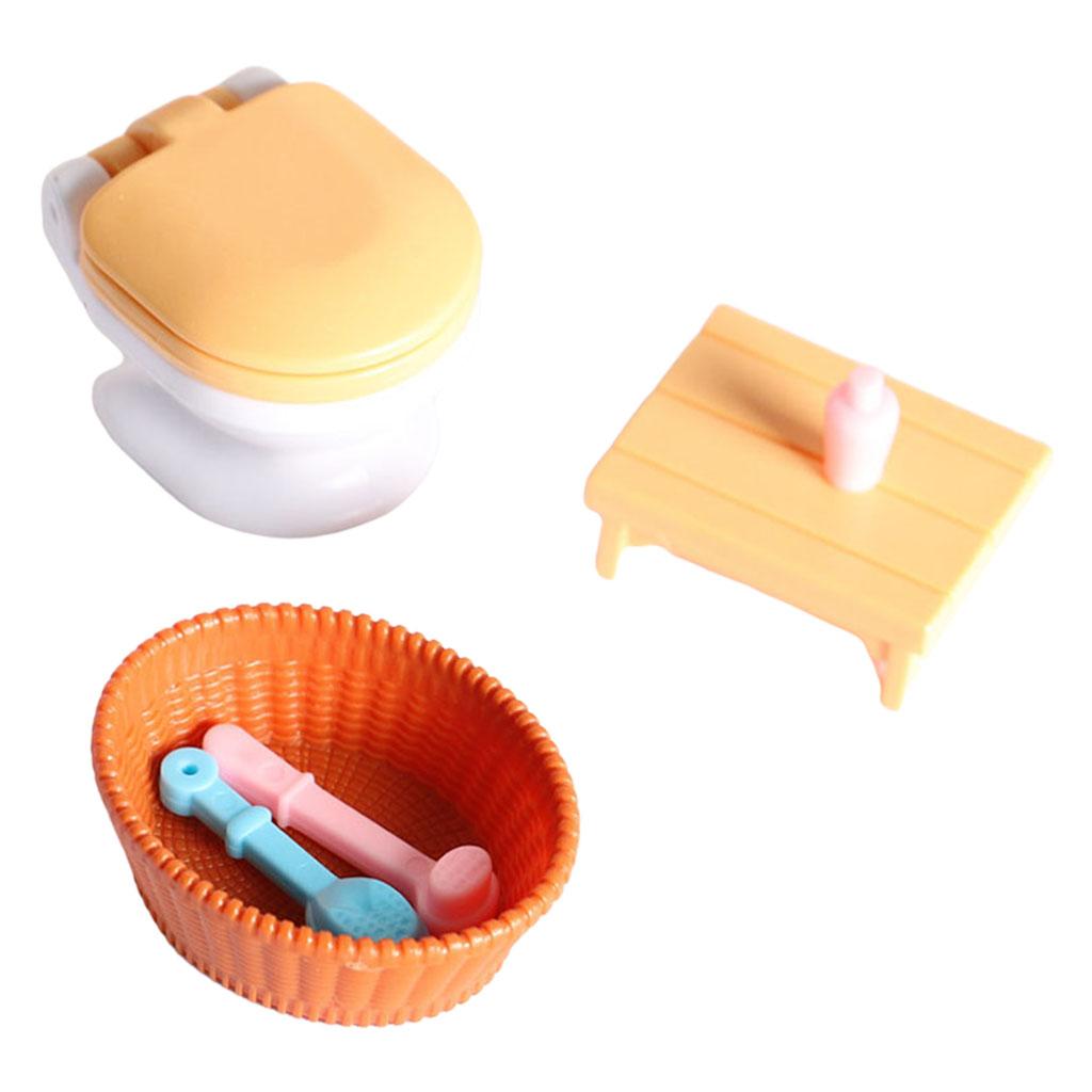 1:12 Dollhouse Modern Bathroom Bathtub Toilet Miniatures K18750