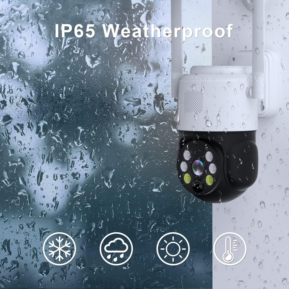 Solar Security Camera Wireless Outdoor Auto Tracking Battery Powered WiFi HD 1080P Two Way Audio Spotlight Color Night Vision SD/Cloud Storage PIR Human Siren Alarm E81976