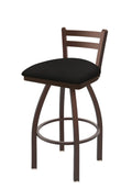Low Back Swivel Bar Stool with Bronze Finish and Espresso Seat G319