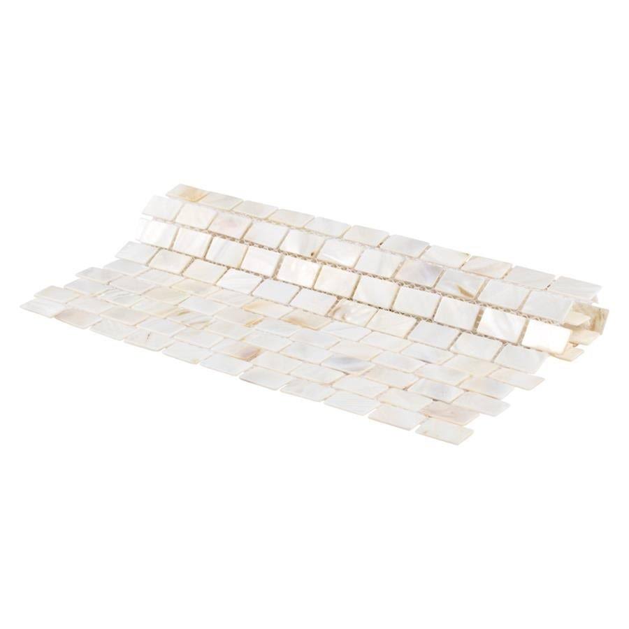 11.5x11.75-inch White Natural Seashell Mosaic Wall Tile C1487
