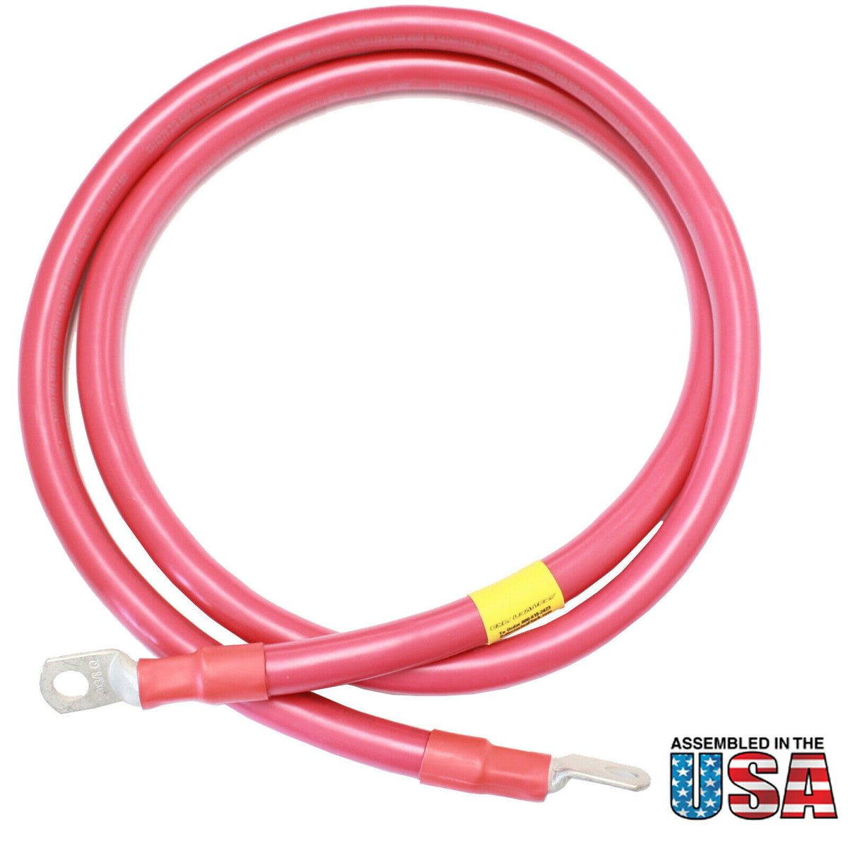 2/0 Red Battery Interconnect Cable 10 ft 3/8x22 Lugs Y893793