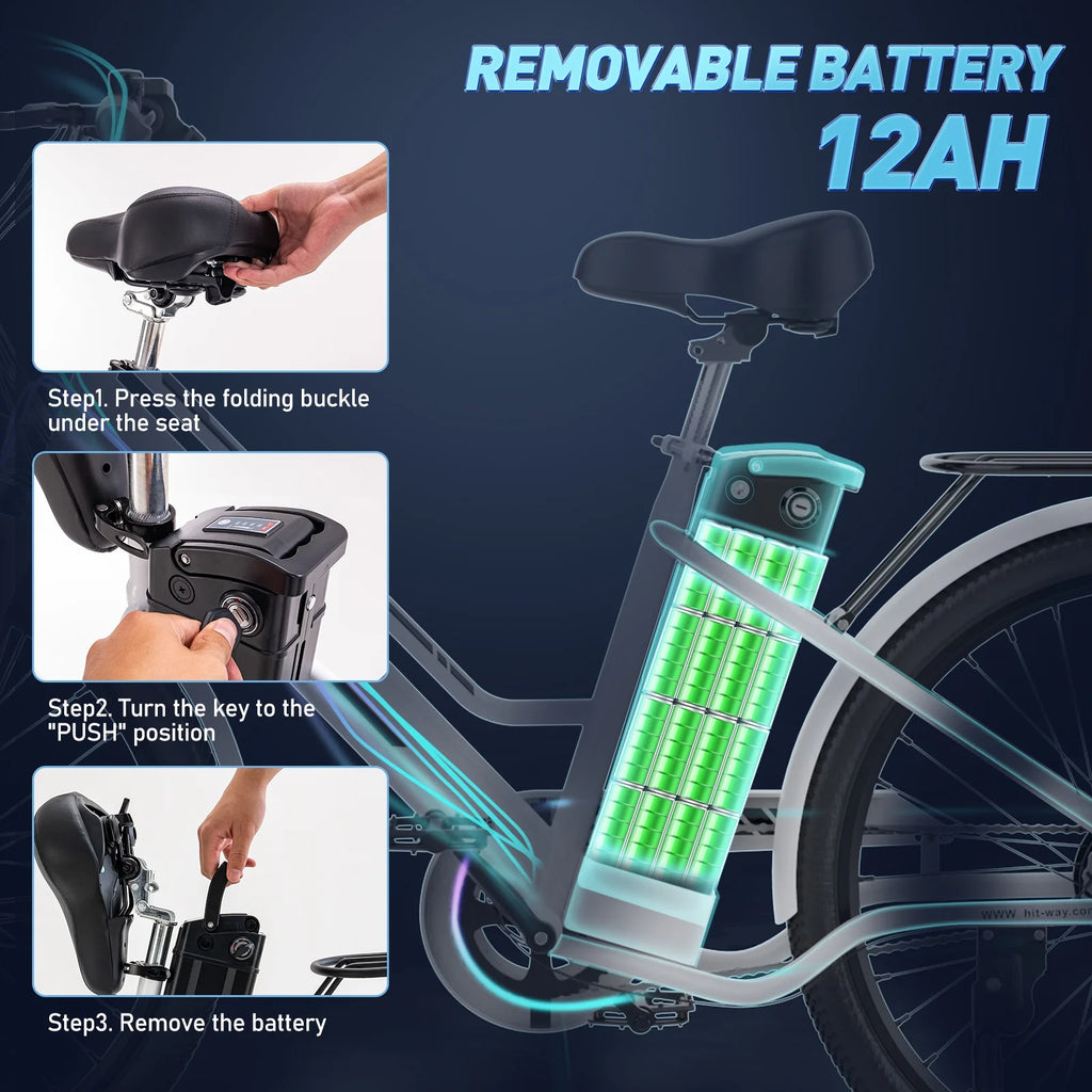 26" Electric Bike with 500W Motor and 36V 12AH Removable Battery B54693