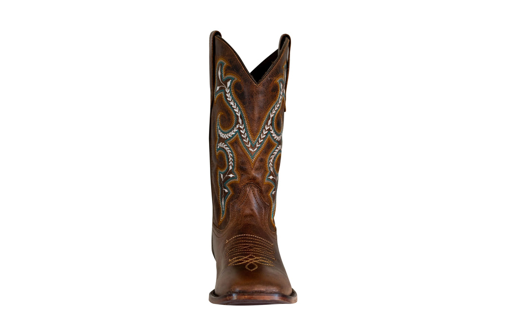 Brown Leather Square Toe Western Boots G30429
