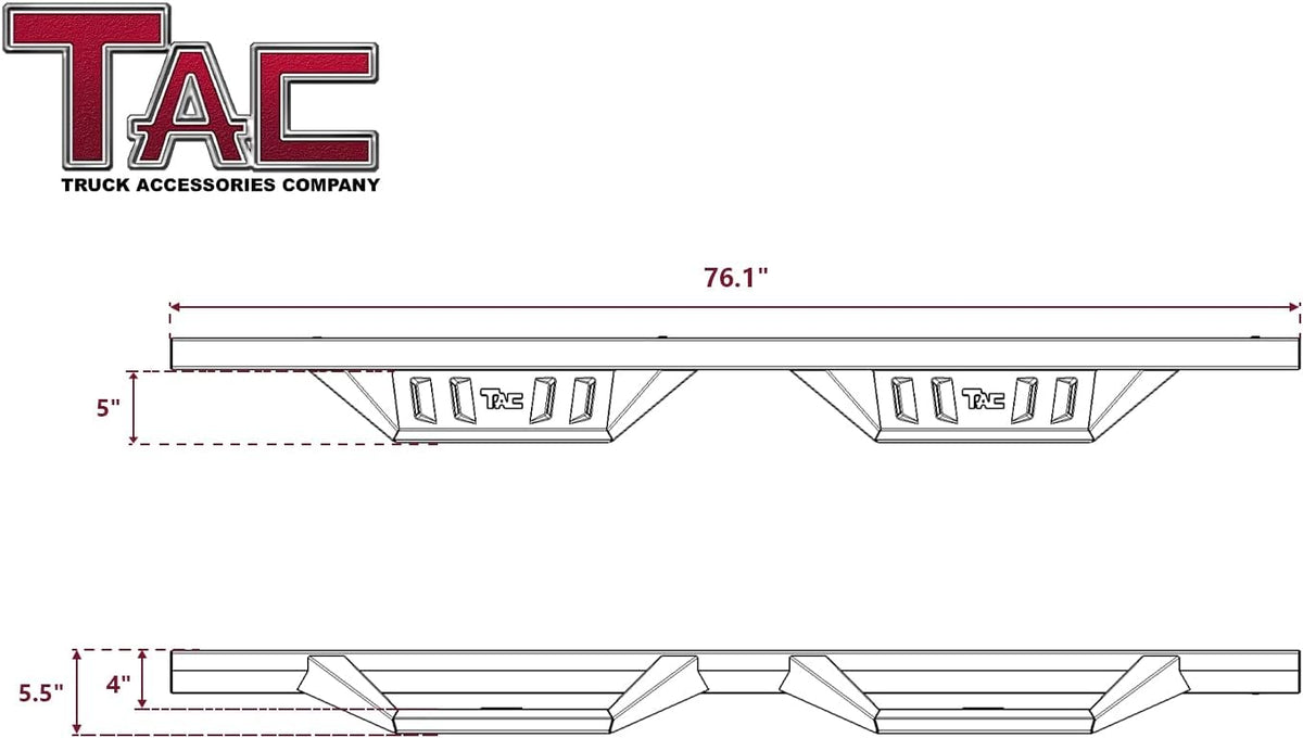 Black Side Steps Nerf Bars Running Boards (2pcs) N984415