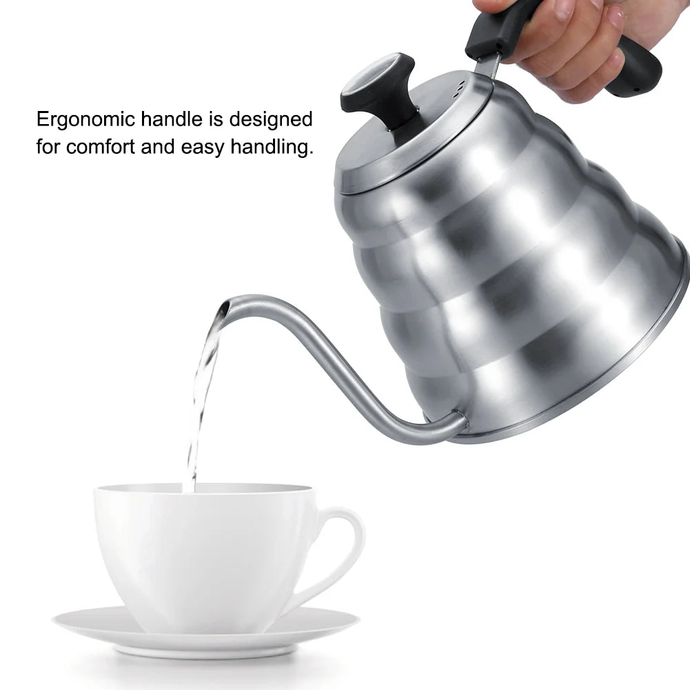 Stainless Steel Tea Pot with Gooseneck and Built-in Thermometer (1.2L) O9845