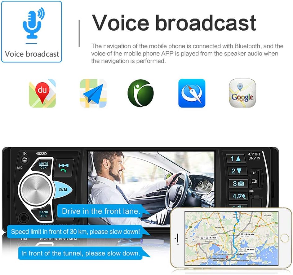4.1 Inch Single Din Car Stereo with Bluetooth Rear View Camera Pack of 2 C627