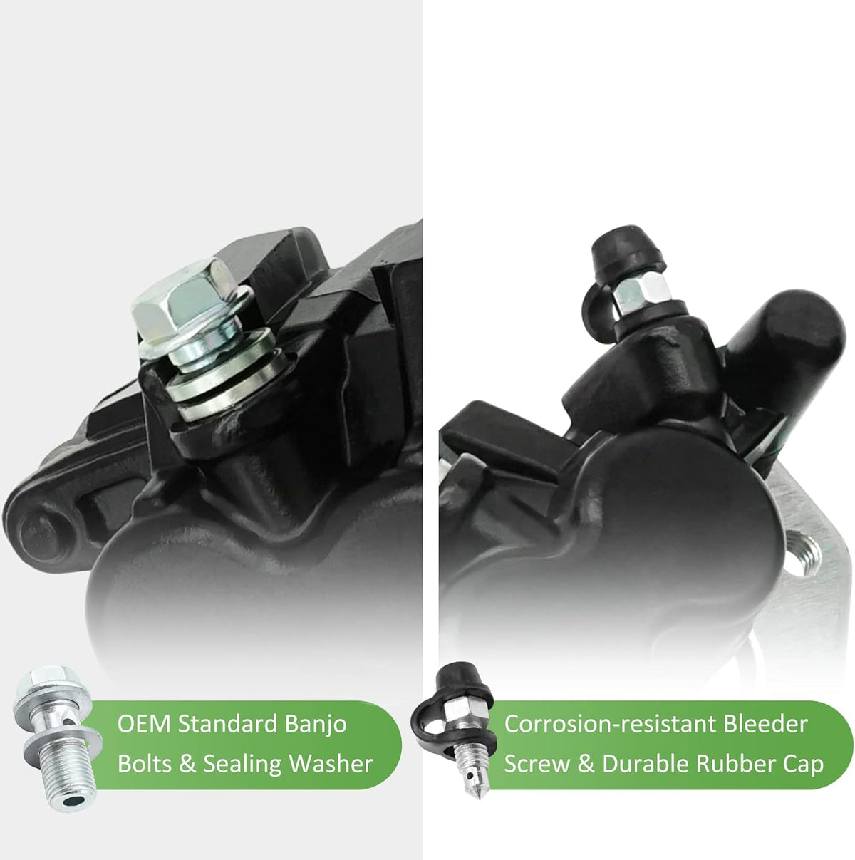 Front Left Right Brake Calipers & Pads for Kawasaki KFX700 Brute Force 650 Prairie 650 700 KVF650 KVF700 D919191