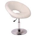 Chrome Adjustable Swivel Chair with White Seat N2661