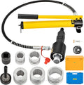 Hydraulic Exhaust Pipe Expander, 10 T Manual Pipe Stretcher with 4 Dies and 2 Storing Case Z1046
