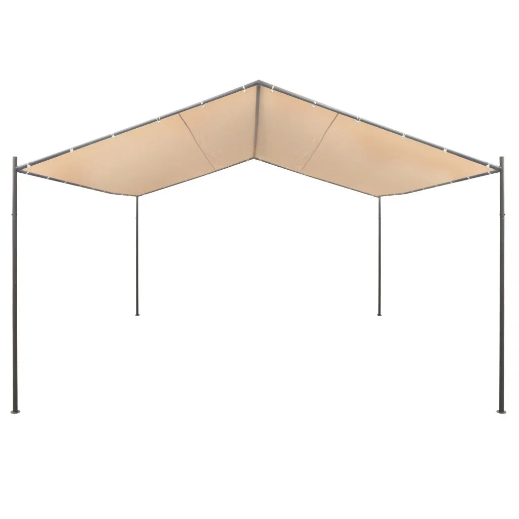 Beige Steel Gazebo Pavilion Tent Canopy N91052