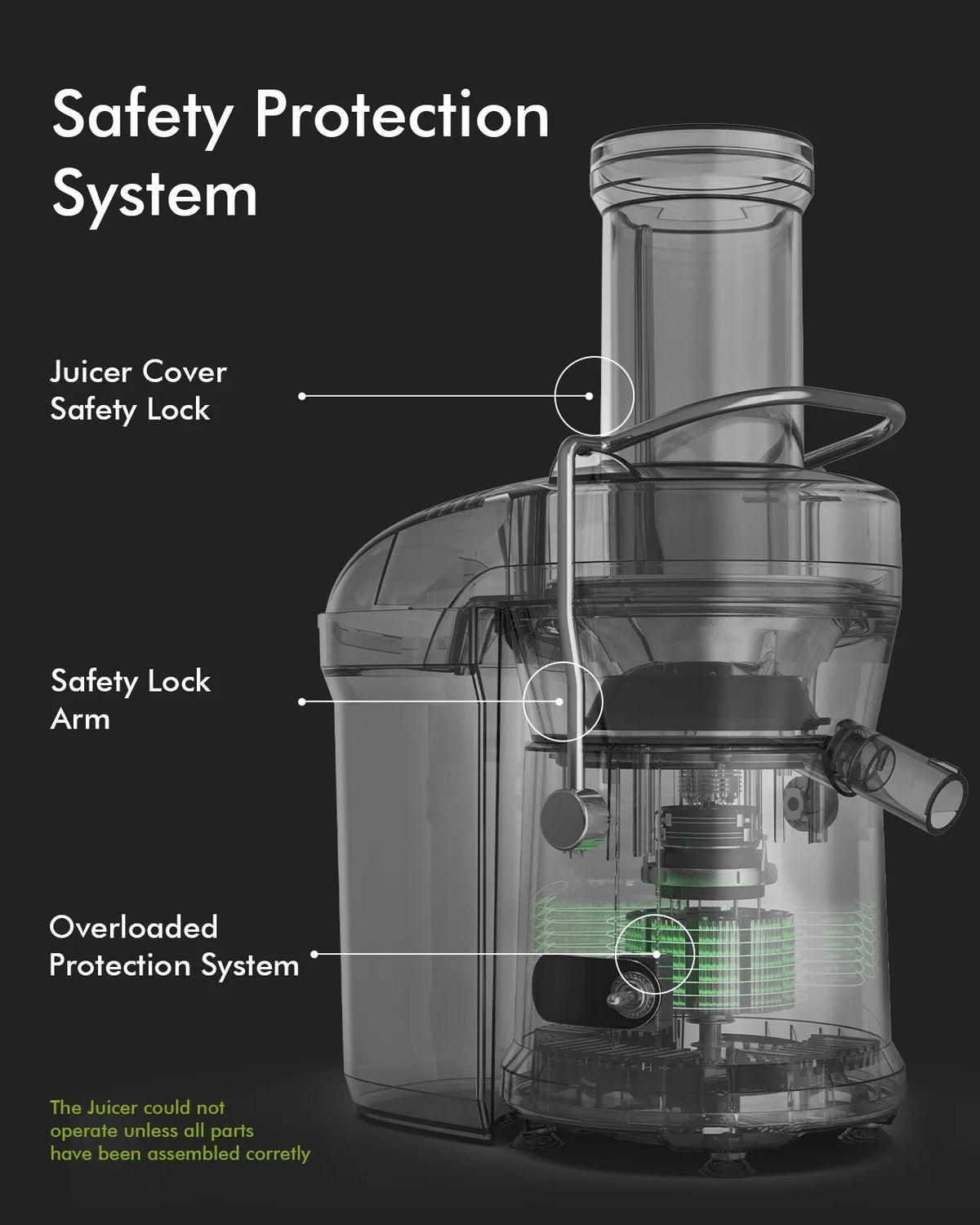 Centrifugal Juicer Machine, 1000W, Large 3.2'' Chute M585