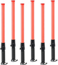6 Pieces 21-inch Signal Traffic Safety Baton Light Traffic Control Wand Red LED 2 Flashing Modes R701
