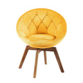 Yellow Velvet Tufted Swivel Accent Chair B1117