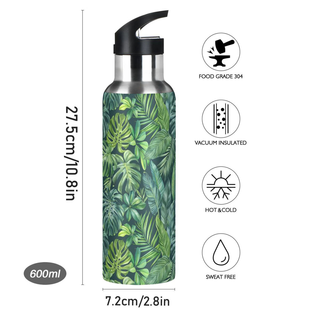 Green Stainless Steel Insulated Water Bottle with Straw Lid V215623
