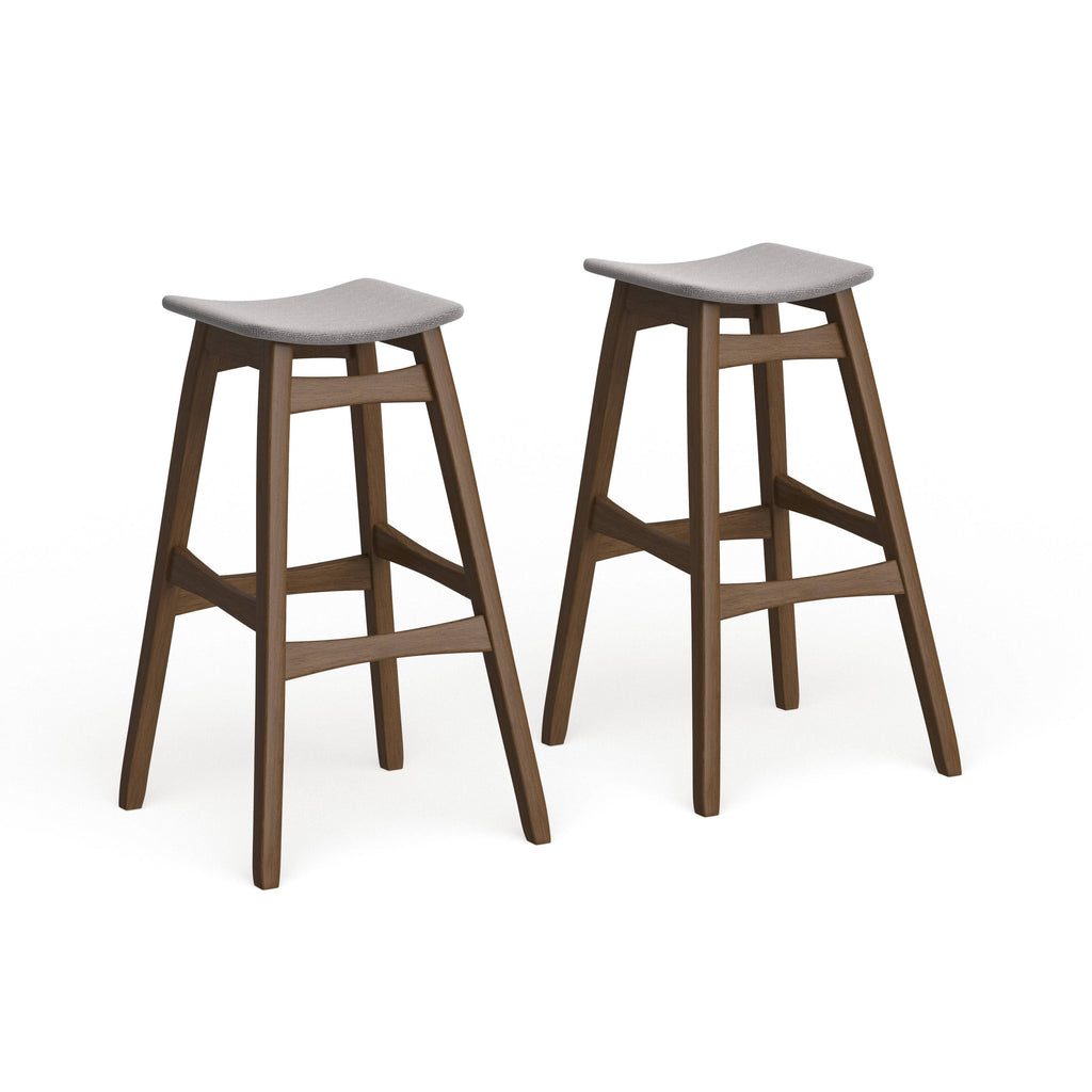Dark Grey Fabric Bar Stool Set of 2 N160934