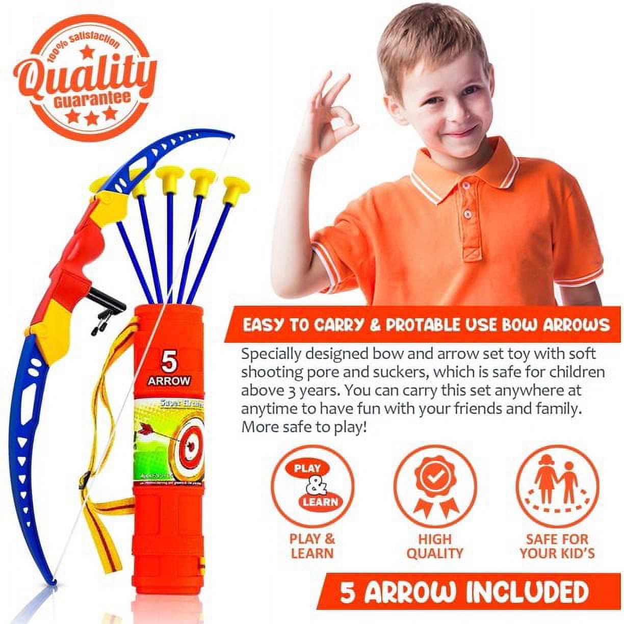 LED Archery Set with 6 Suction Cups Arrows and Target Z226