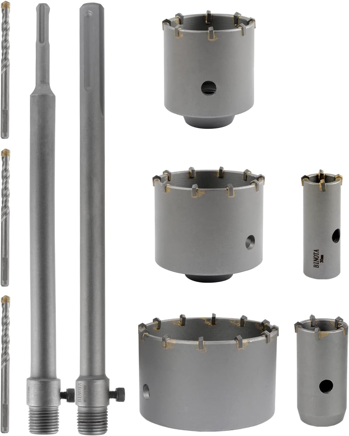 Concrete Hole Saw Kit 40 55 80 100 110 130 mm H647620