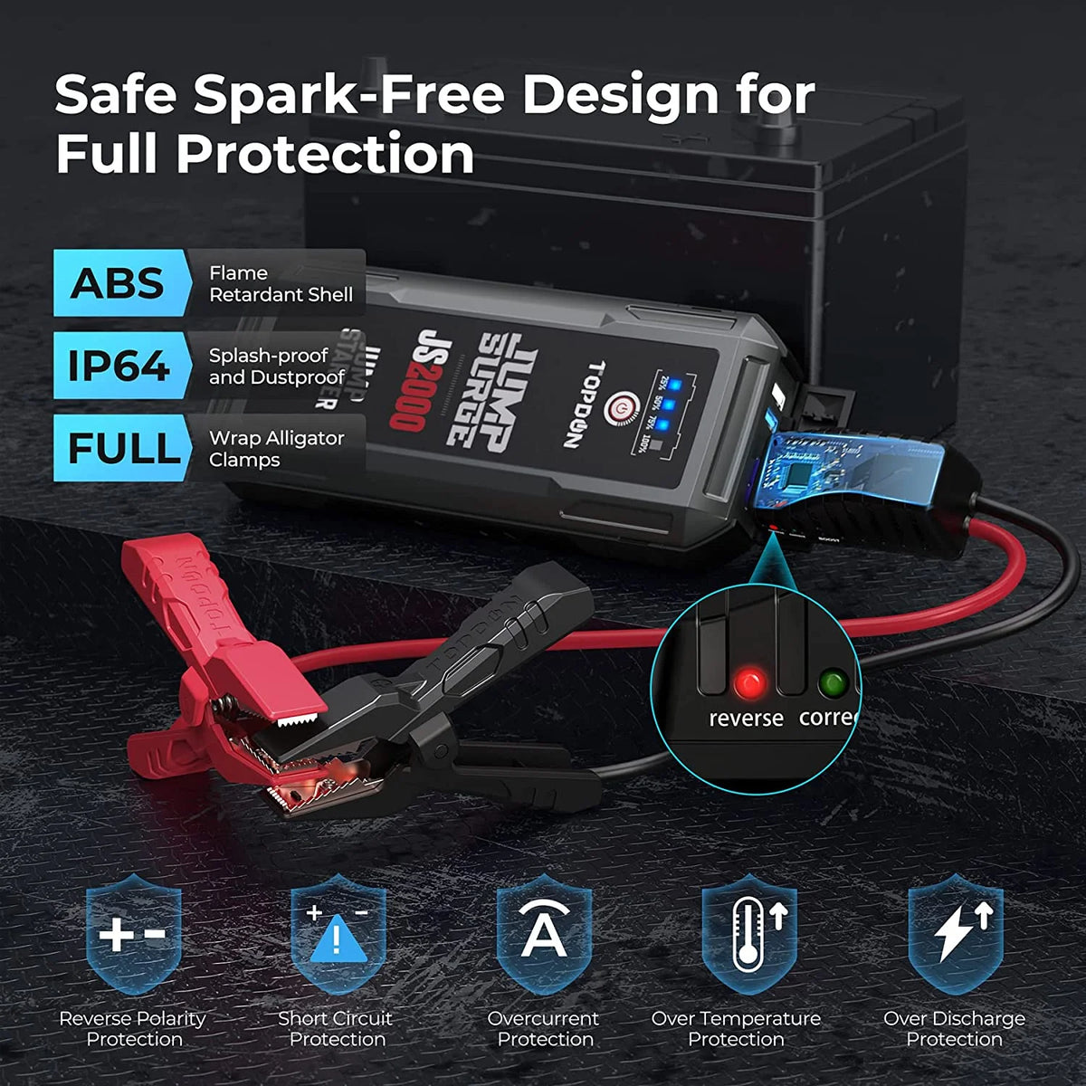 16000mAh 2000A Peak Portable Car Battery Booster P85423