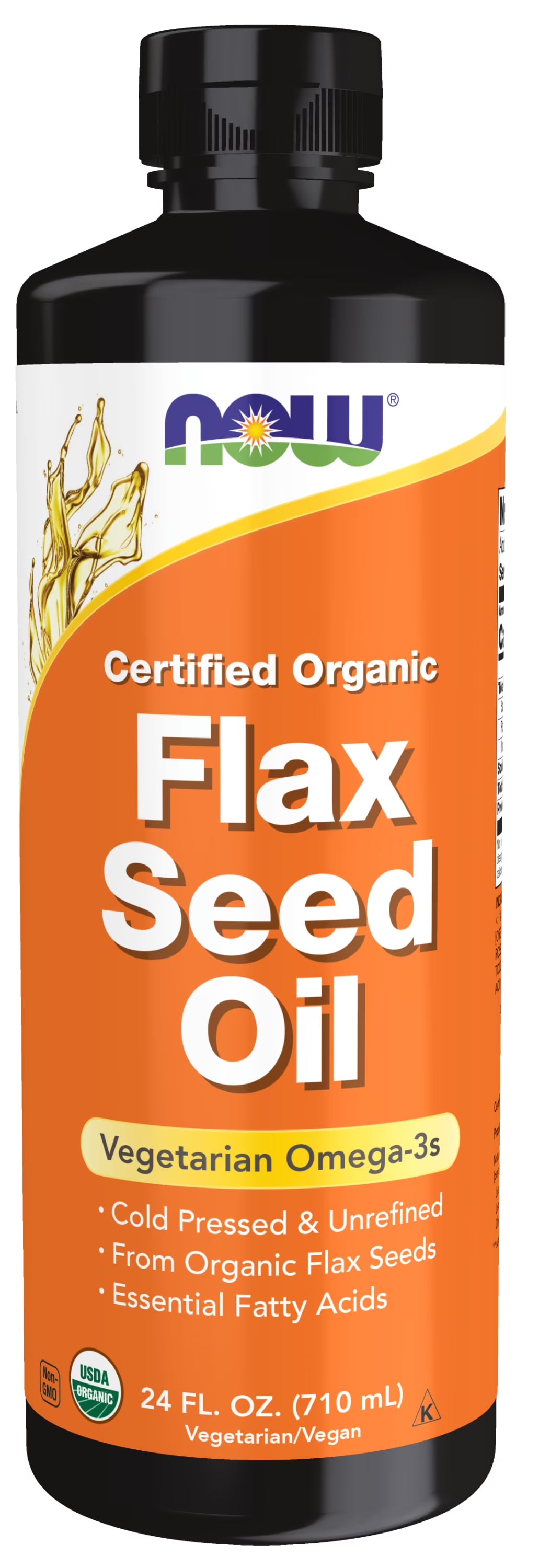 Organic Flax Seed Oil Liquid, Cold-Pressed, Unrefined, 24-Ounce T65962