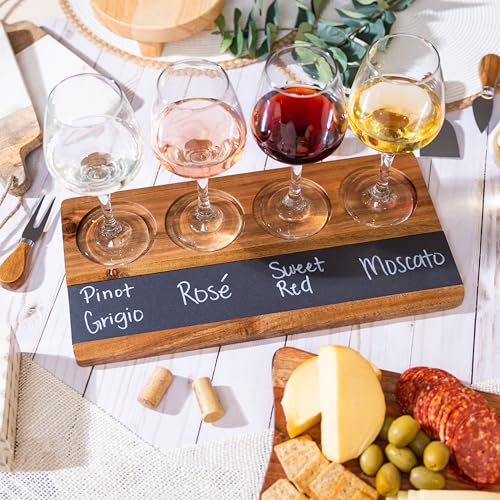 Acacia Wood Serving Board Set of 4, 16x8 inches J368
