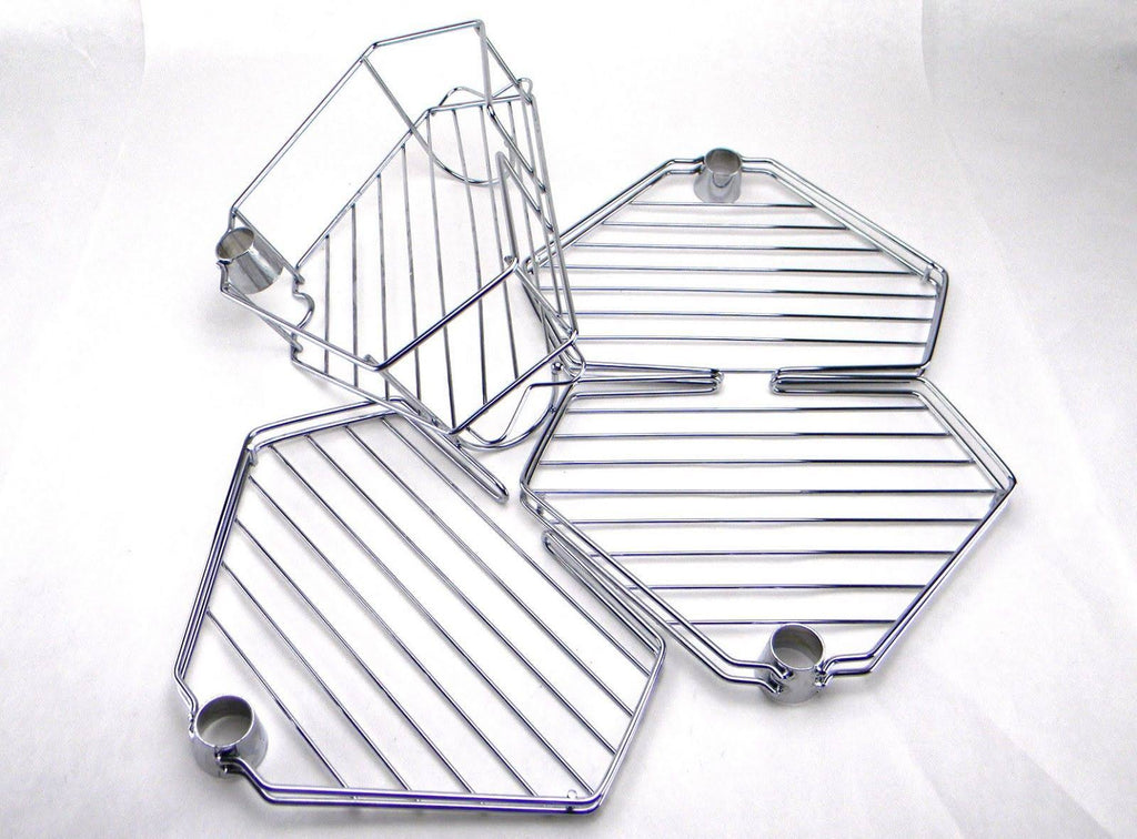 Chrome Grey Tension Corner Pole Caddy E19381