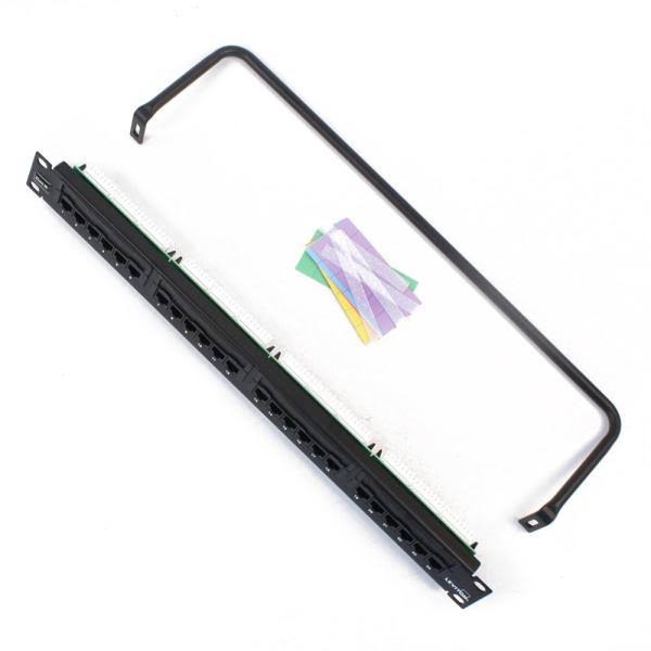 24 Port CAT 6 Black Plastic Steel Patch Panel H550
