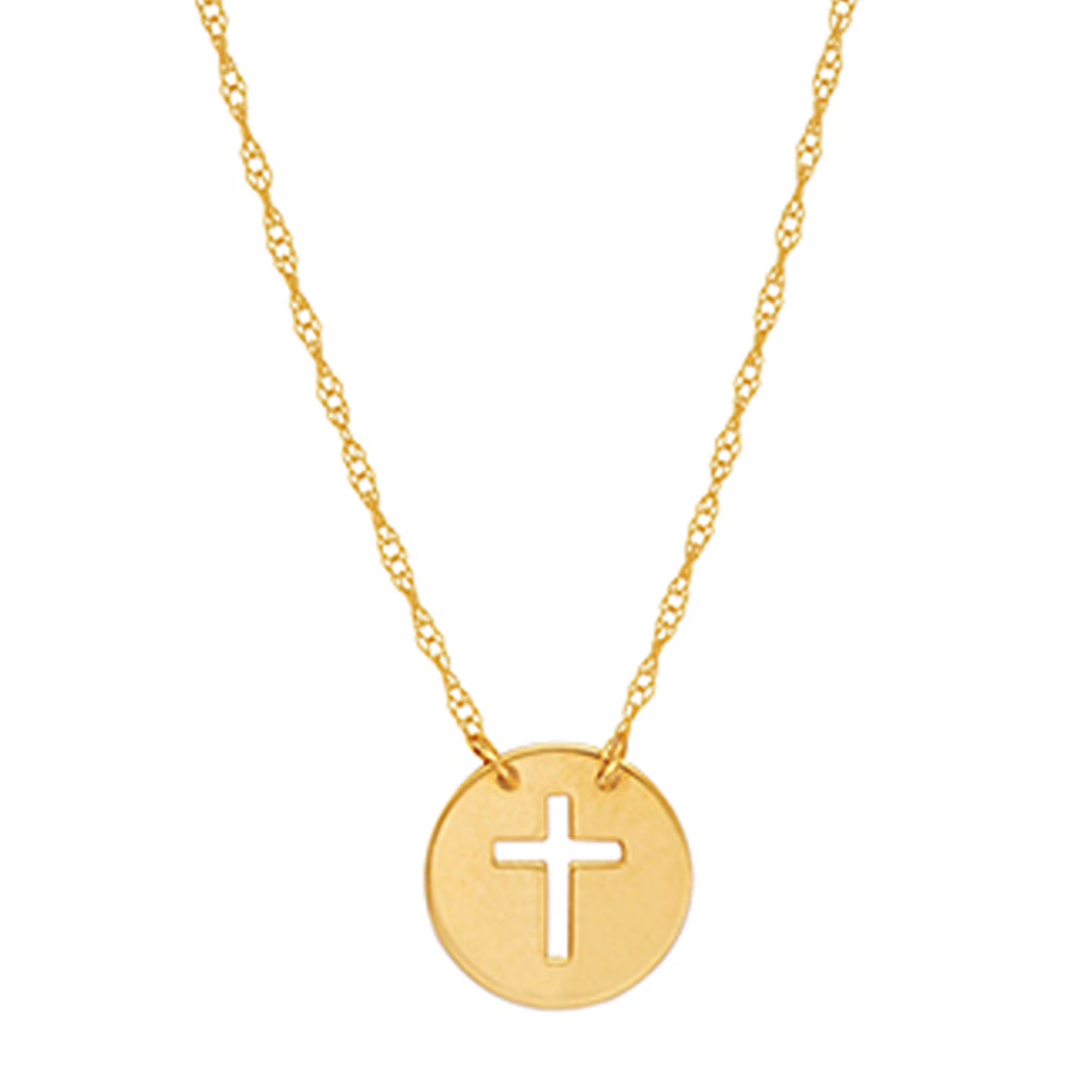 14k Yellow Gold Cross Necklace Chain Adjustable 16-18" H177858