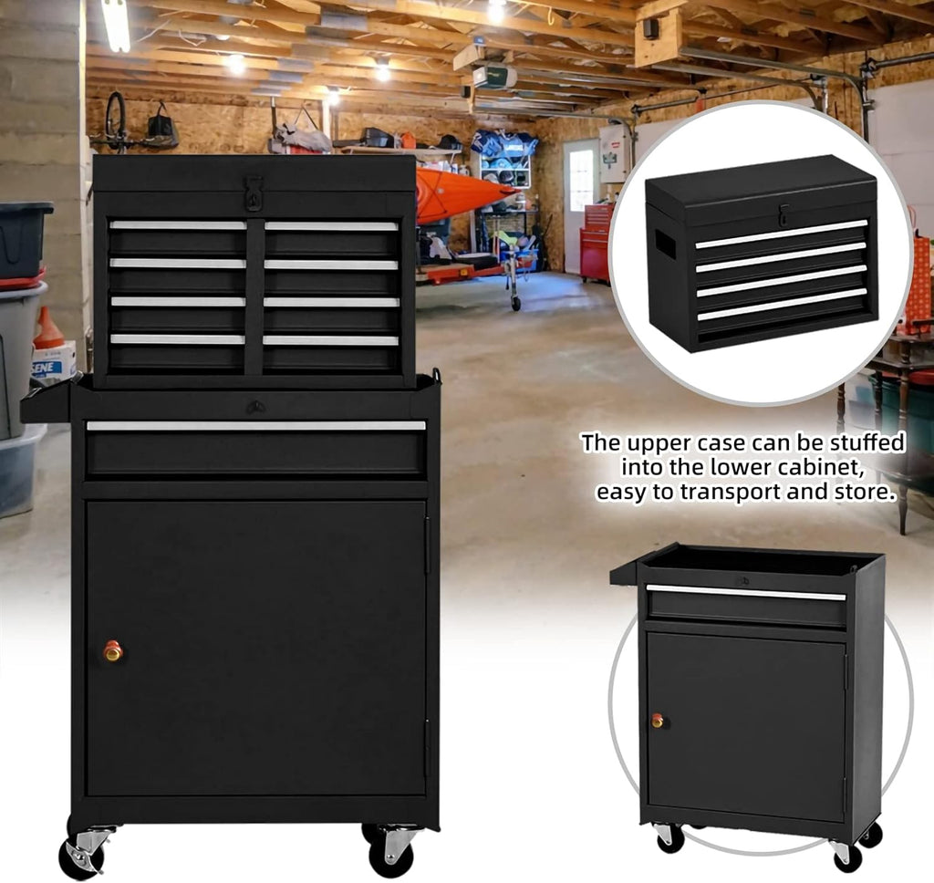 Black 5-Drawer Rolling Tool Chest with Wheels L497420