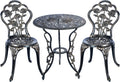 White 3 Piece Cast Aluminum Bistro Table Set A917709