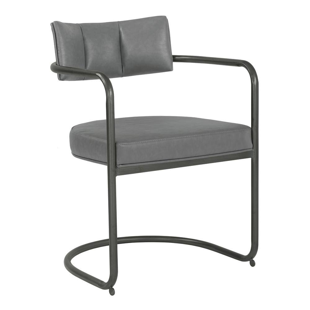 Grey Faux Leather Dining Chair (Set of 2) R8210