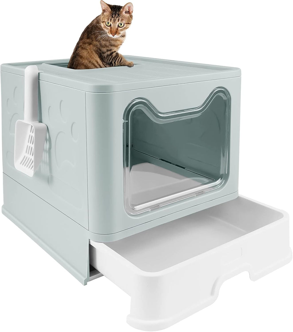 Foldable Cat Litter Box with Lid and Scoop B17200