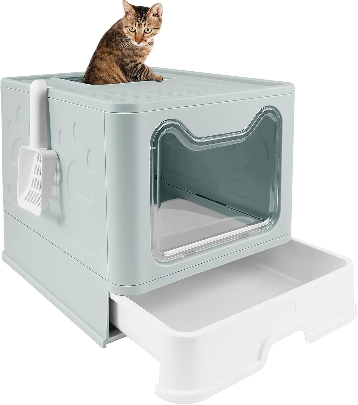 Foldable Cat Litter Box with Lid and Scoop B17200