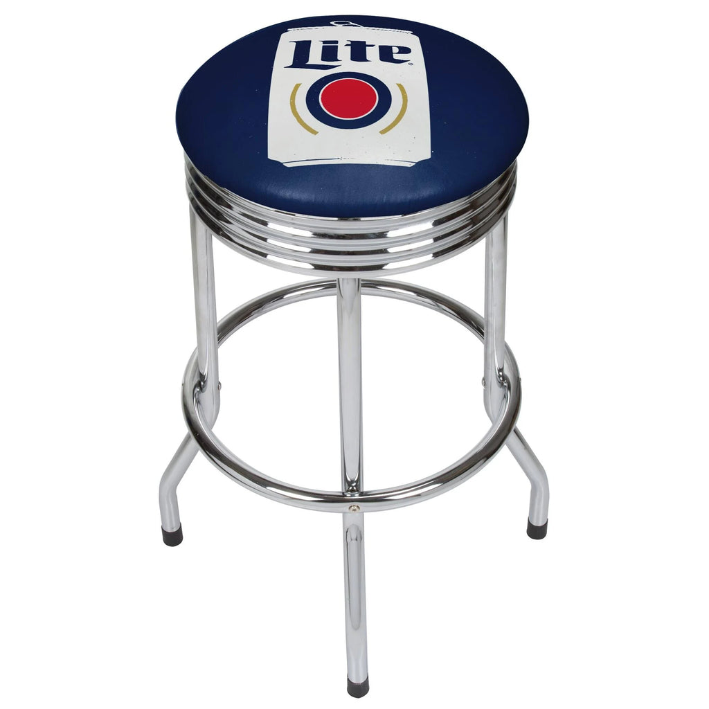 Chrome Ribbed Bar Stool H9955