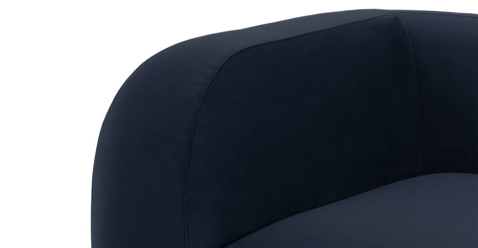 Blue Velvet Daybed with Black Metal Legs B9514