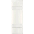 2-Pack 12-in W x 40-in H White Board and Batten Wood Exterior Shutters B127823