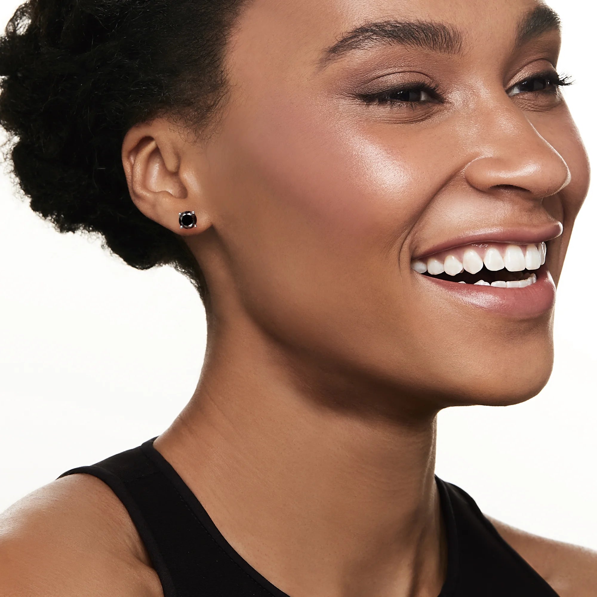 Black Diamond Stud Earrings in Sterling Silver X780