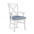 Beige Performance Fabric Cross Back Arm Chair M898722