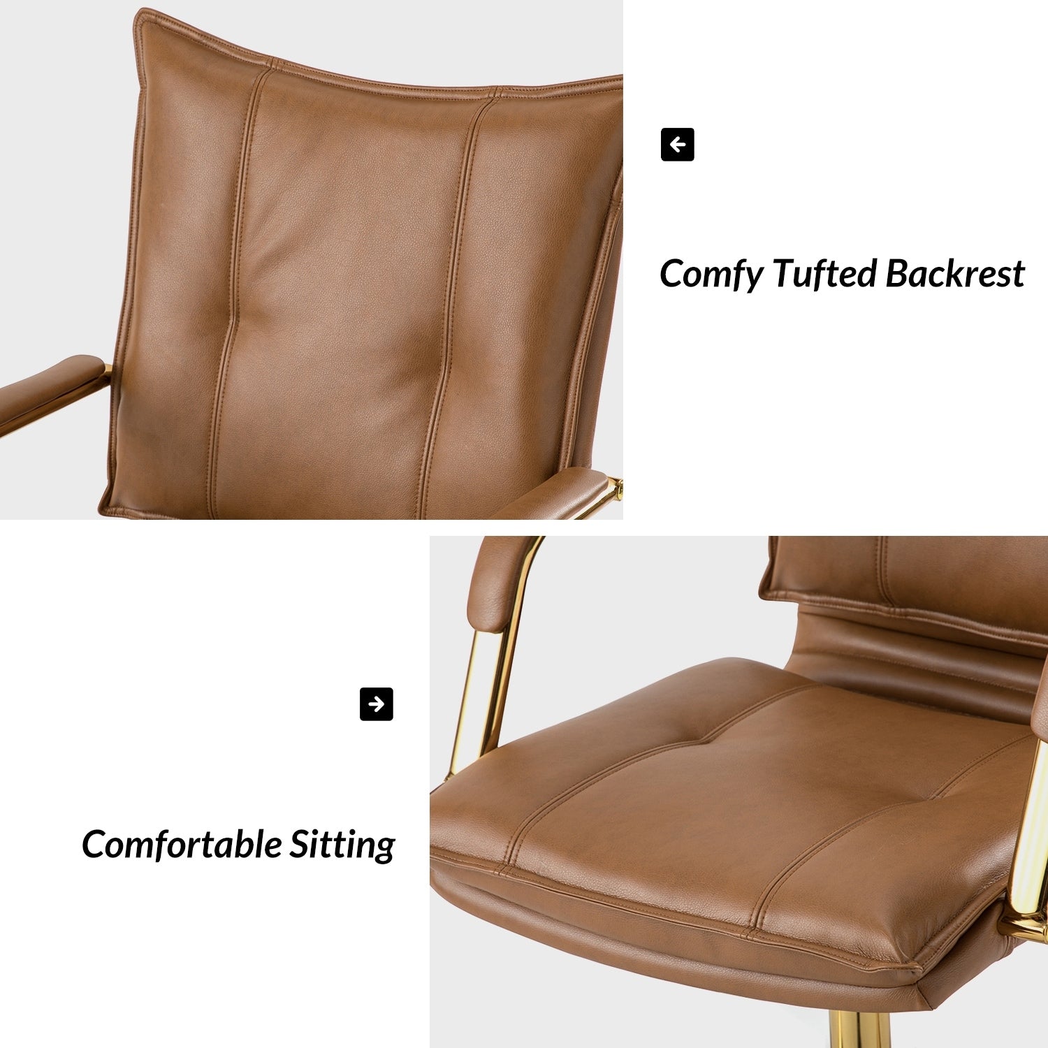 Faux Leather Swivel Office Desk Chair with Height-adjustable Z5287