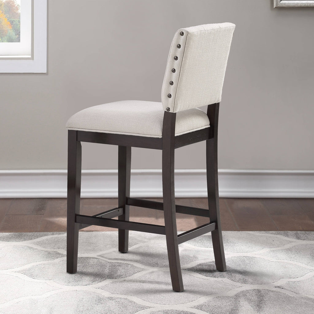 Walnut Button Tufted Counter Stool R413