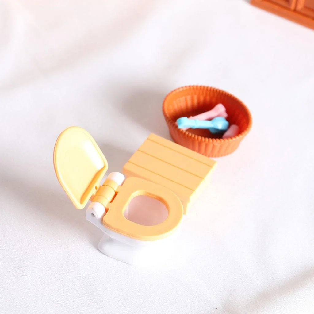 1:12 Dollhouse Modern Bathroom Bathtub Toilet Miniatures K18750