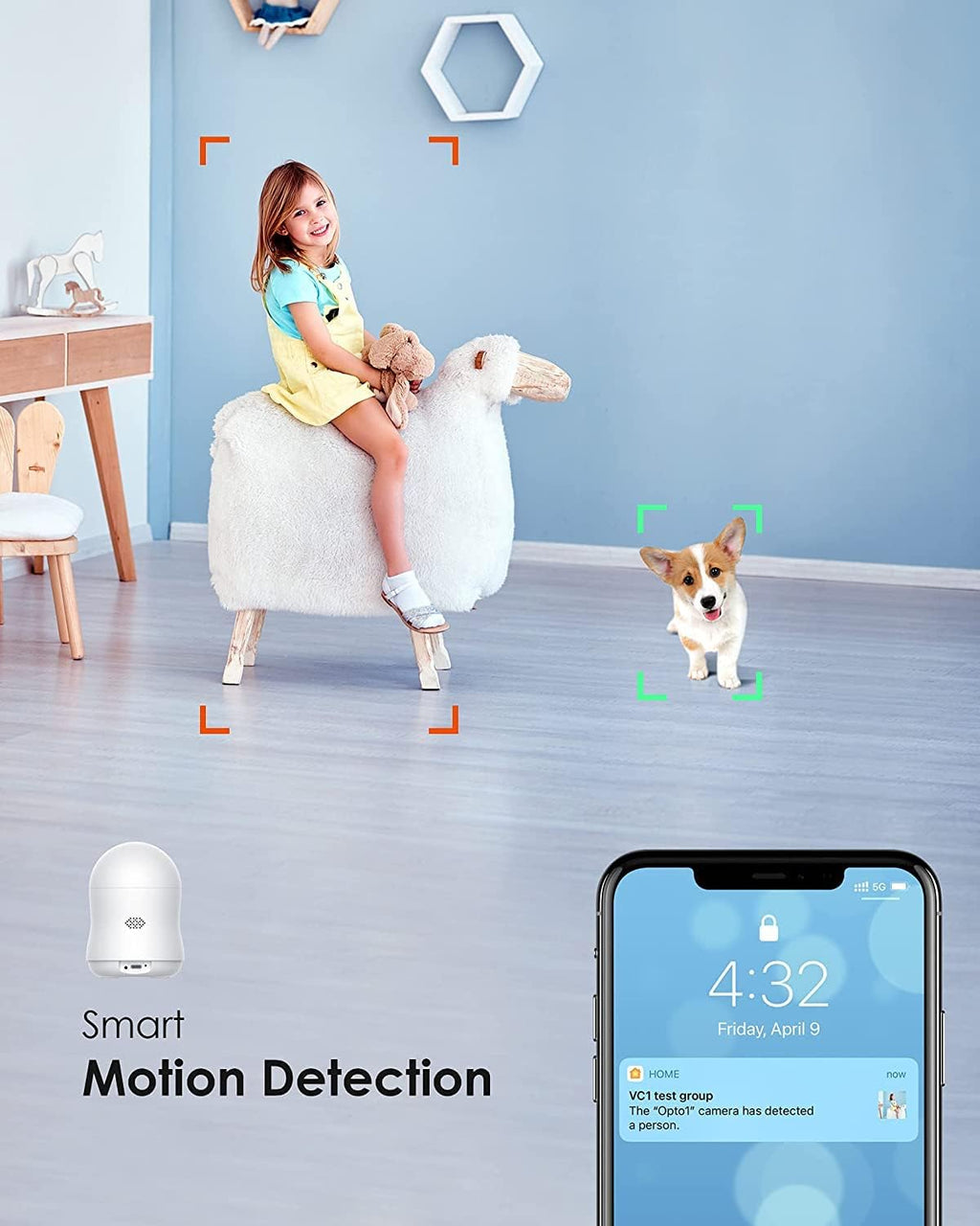 1080P HomeKit Indoor Security Camera with Night Vision and 2-Way Audio E684092